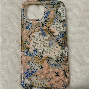 Kate Spade Floral iPhone Case - Blue and Gold Accents